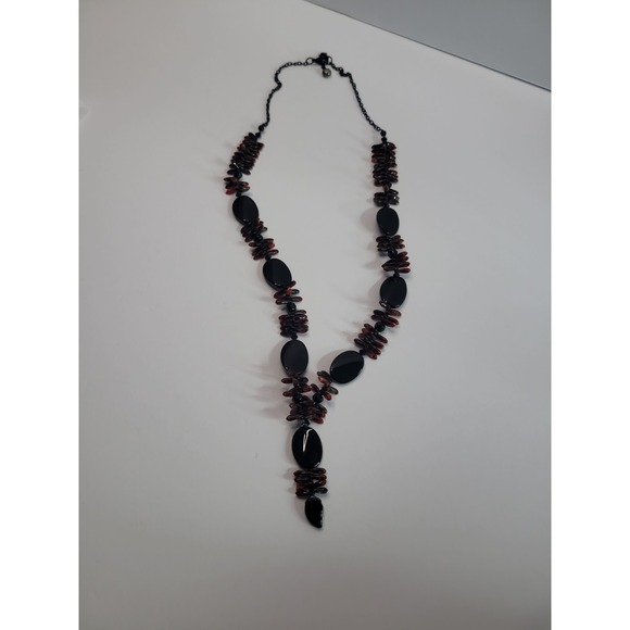 Jewelry - Black Copper Tone Statement Necklace Chunky Beaded Boho Tribal Artisan Style